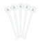 Deer White Plastic 7" Stir Stick - Round - Fan View