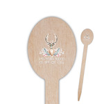 Deer Oval Wooden Food Picks - Single Sided (Personalized)