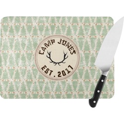 Deer Rectangular Glass Cutting Board - Large - 15.25"x11.25" w/ Name or Text