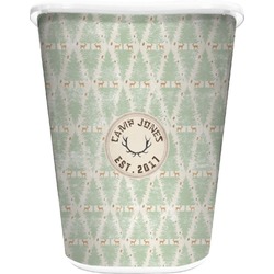 Deer Waste Basket - Double Sided (White) (Personalized)