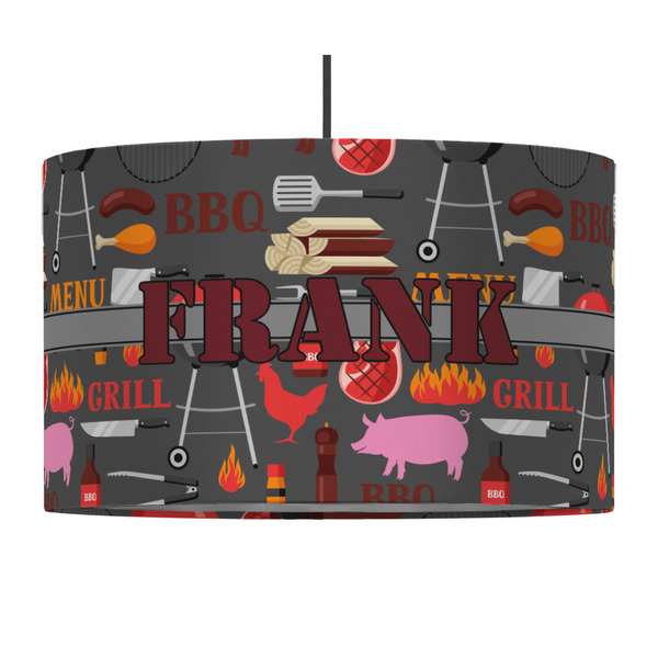 Custom Barbeque 12" Drum Pendant Lamp - Fabric (Personalized)