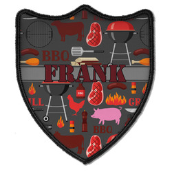 Barbeque Iron On Shield Patch B w/ Name or Text