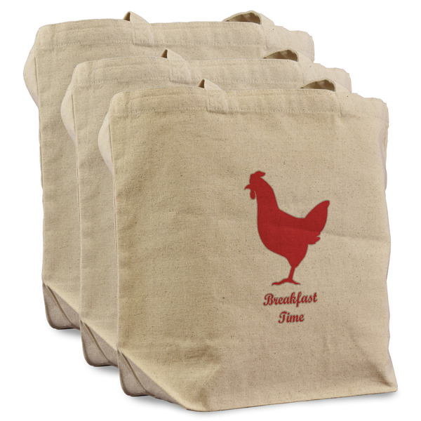 Custom Barbeque Reusable Cotton Grocery Bags - Set of 3 (Personalized)