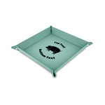 Barbeque Faux Leather Dice Tray - 6" x 6" - Teal (Personalized)