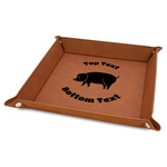 Barbeque Faux Leather Dice Tray - 9" x 9" - Rawhide (Personalized)