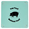 Barbeque 9" x 9" Teal Leatherette Snap Up Tray - APPROVAL