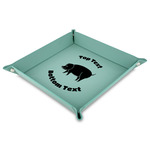 Barbeque Faux Leather Dice Tray - 9" x 9"  - Teal (Personalized)