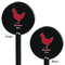 Barbeque Black Plastic 5.5" Stir Stick - Double Sided - Round - Front & Back