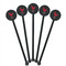 Barbeque Black Plastic 5.5" Stir Stick - Round - Fan View