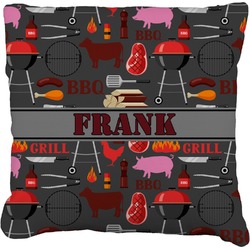 Barbeque Faux-Linen Throw Pillow 16" (Personalized)