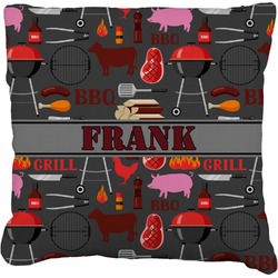 Barbeque Faux-Linen Throw Pillow (Personalized)