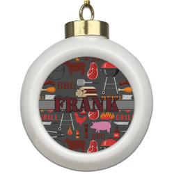 Barbeque Ceramic Ball Ornament (Personalized)