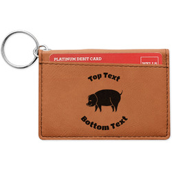 Barbeque Leatherette Keychain ID Holder - Single Sided (Personalized)