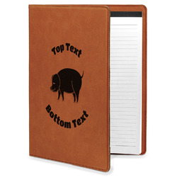Barbeque Leatherette Portfolio with Notepad - Large - Double Sided (Personalized)