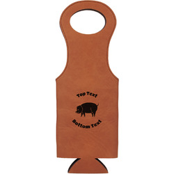 Barbeque Leatherette Wine Tote - Single Sided (Personalized)