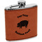 Barbeque Cognac Leatherette Wrapped Stainless Steel Flask