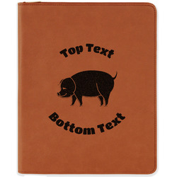 Barbeque Leatherette Zipper Portfolio with Notepad - Single Sided (Personalized)