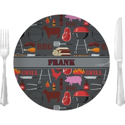 Barbeque 10" Glass Lunch / Dinner Plates - Single or Set (Personalized)