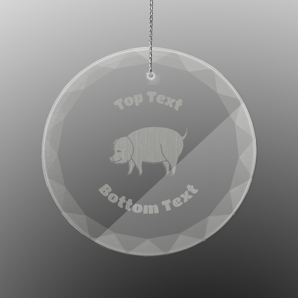 Custom Barbeque Engraved Glass Ornament - Round (Personalized)