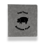 Barbeque Leather Binder - 1" - Grey (Personalized)