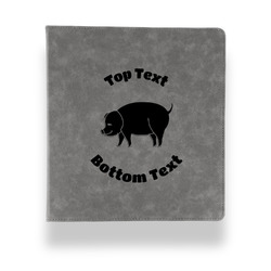 Barbeque Leather Binder - 1" - Grey (Personalized)