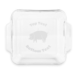 Barbeque Glass Cake Dish with Truefit Lid - 8in x 8in (Personalized)