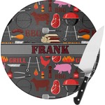 Barbeque Round Glass Cutting Board (Personalized)