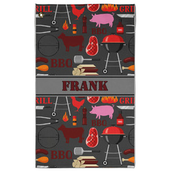 Barbeque Golf Towel - Poly-Cotton Blend - Large w/ Name or Text