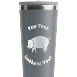 Barbeque RTIC Everyday Tumbler with Straw - 28oz - Grey - Double-Sided (Personalized)