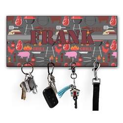 Barbeque Key Hanger w/ 4 Hooks w/ Name or Text