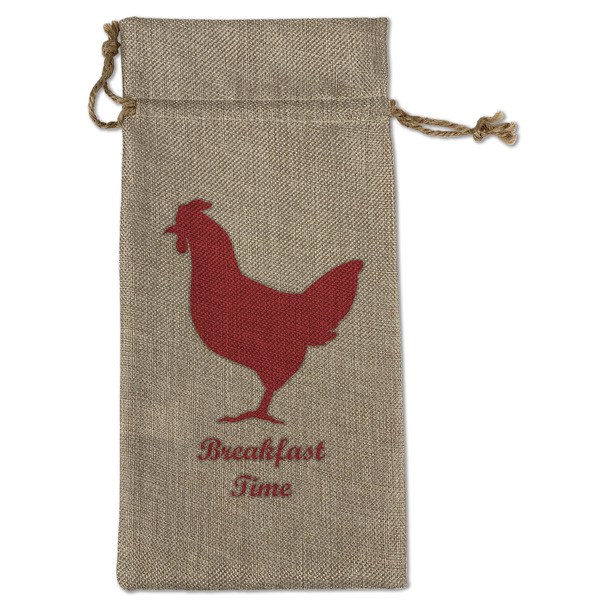 Custom Barbeque Large Burlap Gift Bag - Front (Personalized)