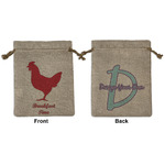 Barbeque Medium Burlap Gift Bag - Front & Back (Personalized)