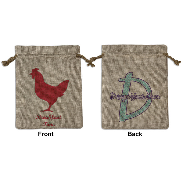 Custom Barbeque Medium Burlap Gift Bag - Front & Back (Personalized)