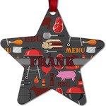 Barbeque Metal Star Ornament - Double Sided w/ Name or Text