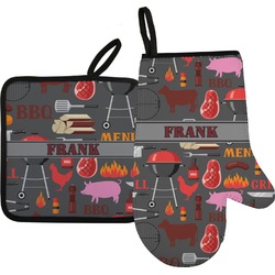 Barbeque Right Oven Mitt & Pot Holder Set w/ Name or Text