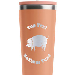 Barbeque RTIC Everyday Tumbler with Straw - 28oz - Peach - Double-Sided (Personalized)