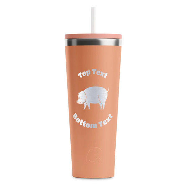 Custom Barbeque RTIC Everyday Tumbler with Straw - 28oz - Peach - Single-Sided (Personalized)