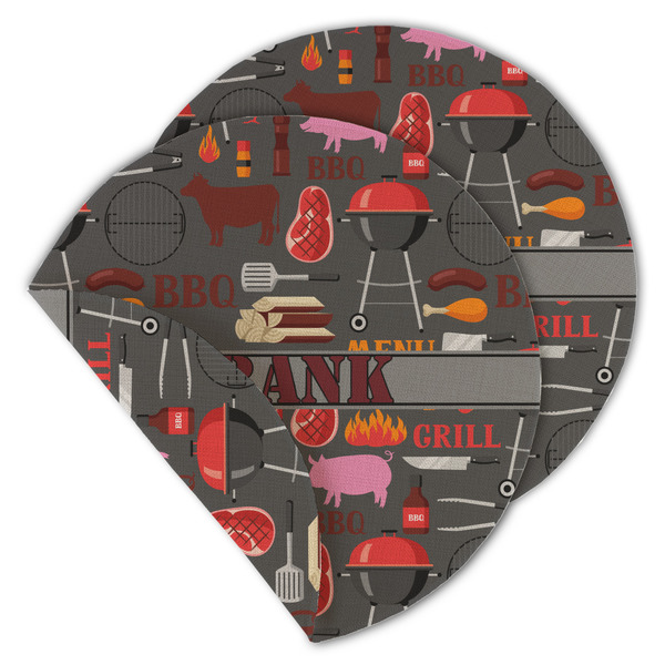 Custom Barbeque Round Linen Placemat - Double Sided (Personalized)