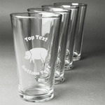 Barbeque Pint Glasses - Engraved (Set of 4) (Personalized)