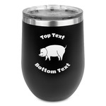 Barbeque Stemless Stainless Steel Wine Tumbler - Black - Double Sided (Personalized)