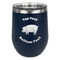 Barbeque Stainless Wine Tumblers - Navy - Double Sided - Front