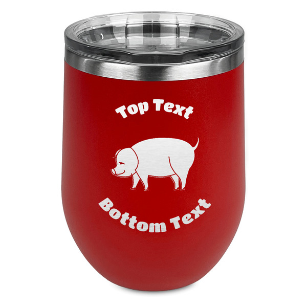 Custom Barbeque Stemless Stainless Steel Wine Tumbler - Red - Double Sided (Personalized)