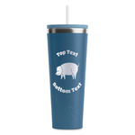 Barbeque RTIC Everyday Tumbler with Straw - 28oz - Steel Blue - Double-Sided (Personalized)