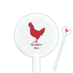 Barbeque 5.5" Round Plastic Stir Sticks - White - Double Sided (Personalized)