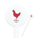 Barbeque 7" Round Plastic Stir Sticks - White - Double Sided (Personalized)