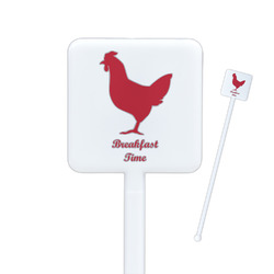 Barbeque Square Plastic Stir Sticks - Single Sided (Personalized)