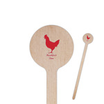 Barbeque 6" Round Wooden Stir Sticks - Single Sided (Personalized)