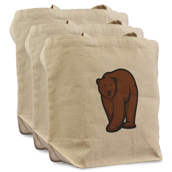 Custom Cabin Reusable Cotton Grocery Bags - Set of 3