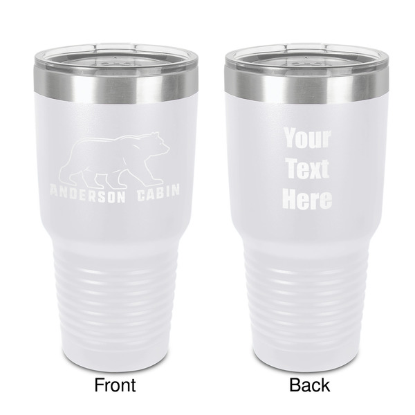 Custom Cabin 30 oz Stainless Steel Tumbler - White - Double-Sided (Personalized)