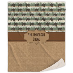 Cabin Sherpa Throw Blanket - 60"x80" (Personalized)